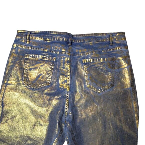 DD2 Gold Accent Blue Jeans High-Rise Stretch Ankle Leg Plus Size 3XL Women's - Picture 3 of 6